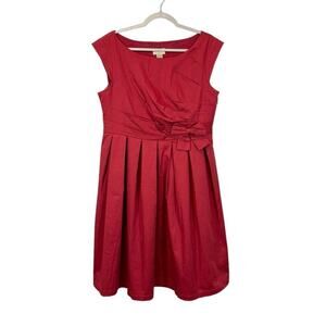 Lindy Bop Red Swing Dress Pinup Rockabilly Bow Front Size XL